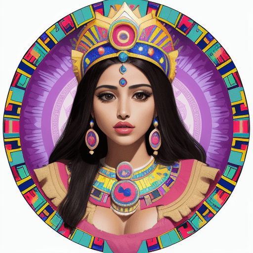AI generated: princesa azteca hermosa recostada boca arriba