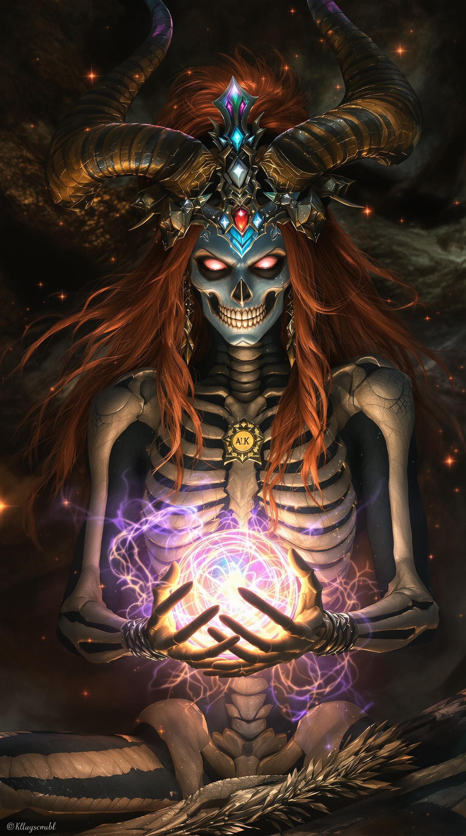 AI generated: a 64K UIHD digital photograph, photorealistic image of a foxy lady holding a glowing magical ball of...