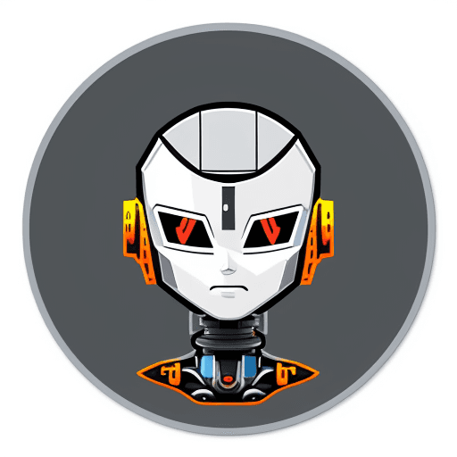 AI generated: Logo type japanese character illustration, a human like robot friendly face, professional cartoon wi...