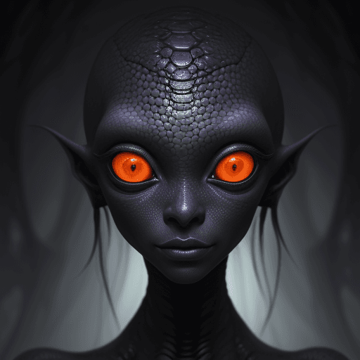 AI generated: A close up portrait (((imaginary female beautiful extra terrestrial being))) that embodies the essen...