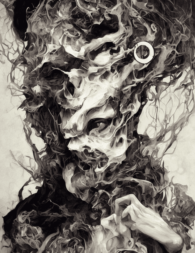 AI generated: modern  young boy Japanese  ink painting in black, in the style of kathrin longhurst, n.c. wyeth, en...
