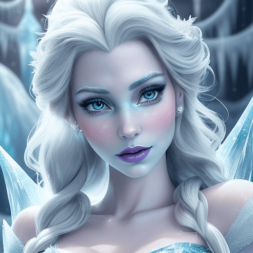 AI generated: Create a highly realistic and seductive photograph of Princess Elsa from Disney's 'Frozen.' Depict E...