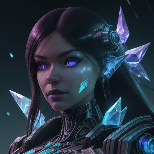 AI generated: world of warcraft!!!! character, polished, glossy, holographic crystals, bionic futurism, robotic cy...