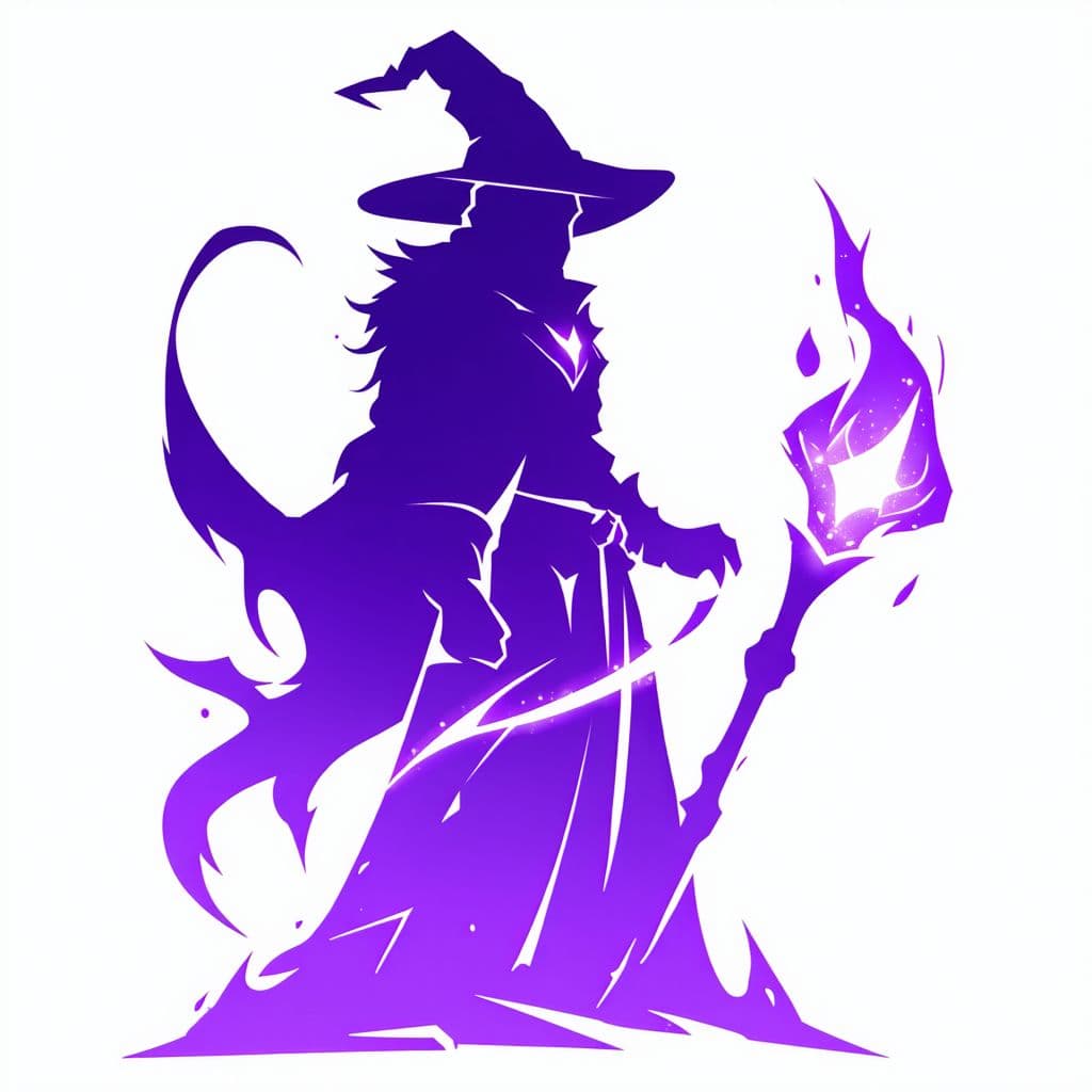 AI generated: a brandmark logo design of a purple summoner for a twitch streamer B.Sinclair