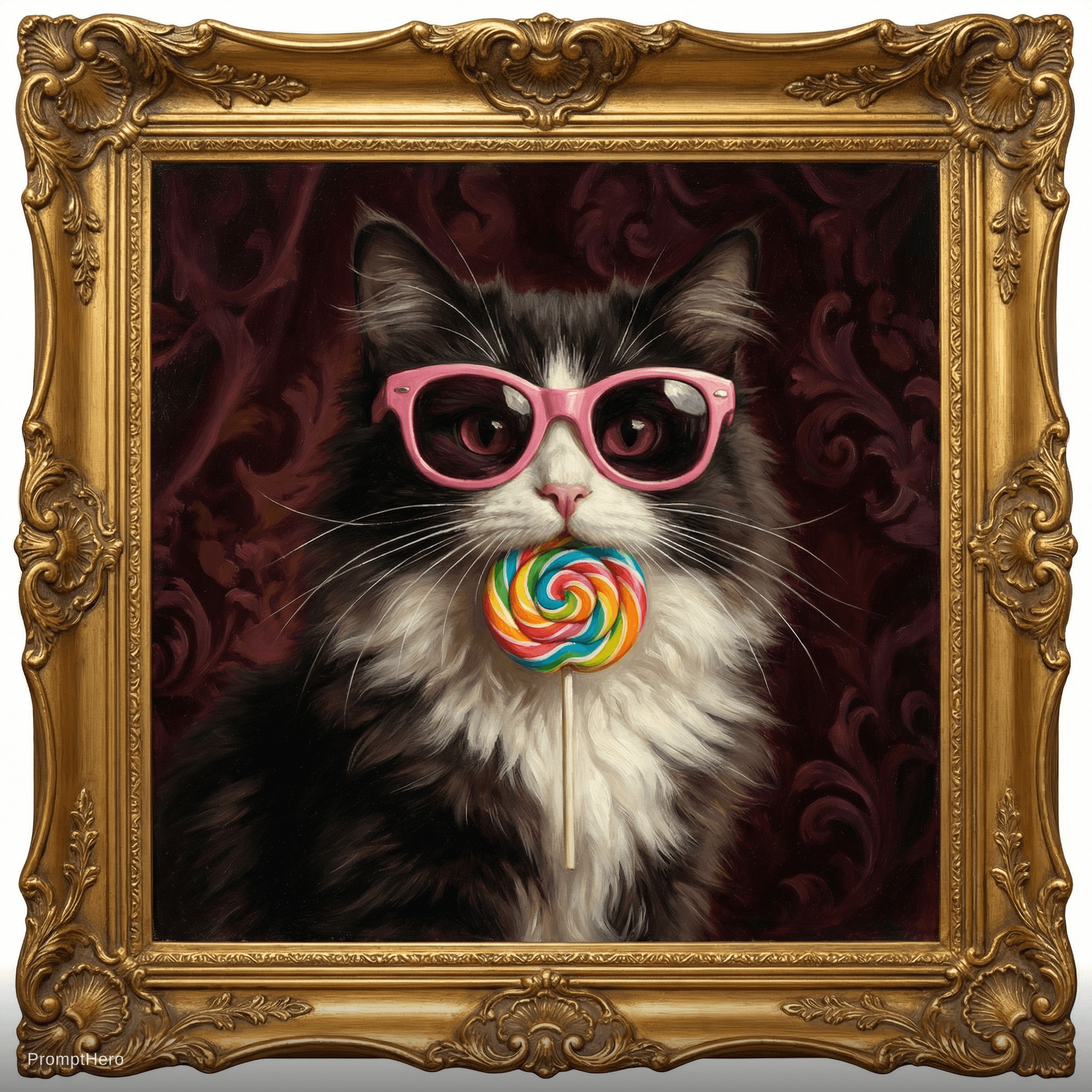 AI generated: A cat with lollypop 