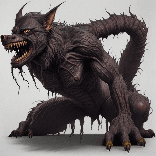 AI generated: In every grotesque detail, the infected werewolf by a mysterious virus is portrayed as a horrifyingl...