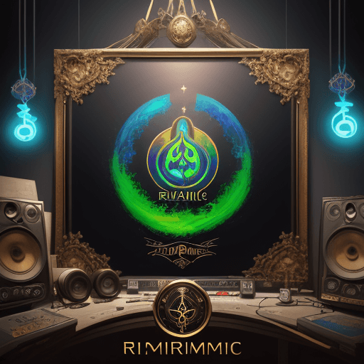 AI generated: An enchanting oil painting that beautifully harmonizes the emblem of Rimusicrecord with a captivatin...