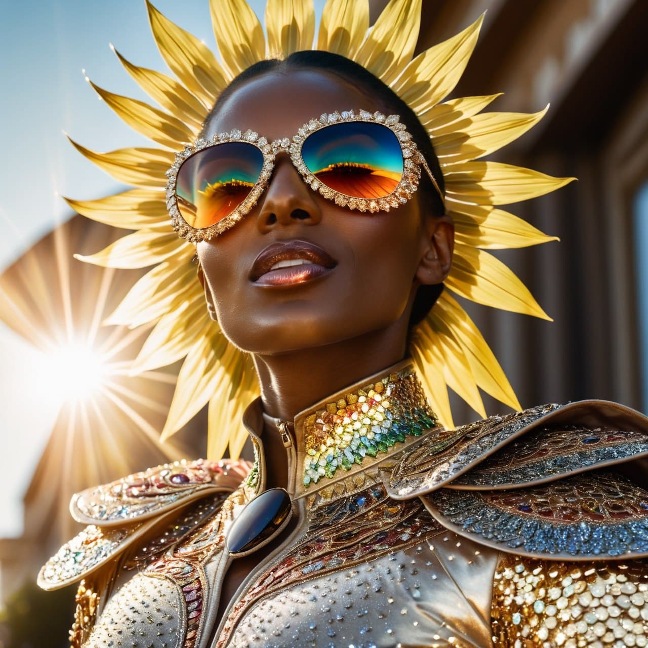 AI generated: Hyper detailed anthropomorphic in glittering clothes, hyper-realistic and hyper-detailed, in the ray...