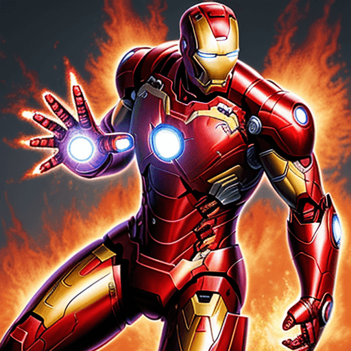 AI generated: Iron Man in flames