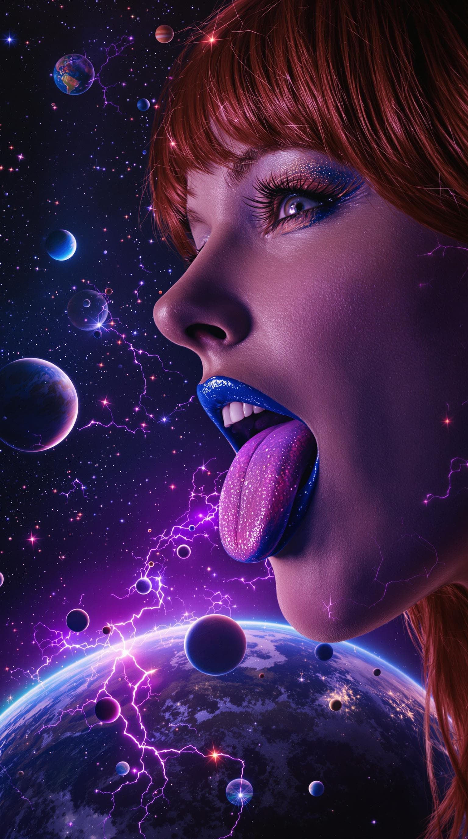 AI generated: 64K glossy photograph of sexy redheaded enormous giantess 18 year old Redheaded Laura Prepon, Donna ...