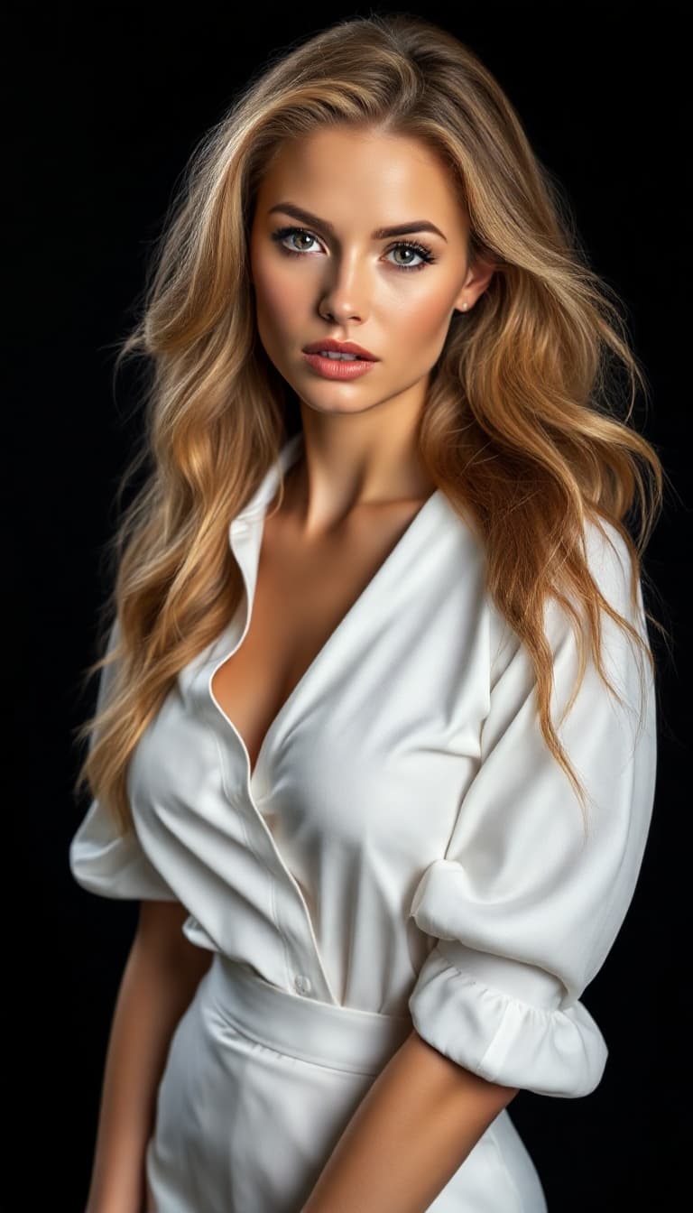 AI generated: "Professional portrait photography, earth tones, soft contrast, soft saturation.  Features a stylish...