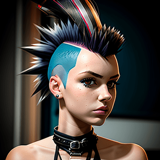 AI generated:  girl with mohawk