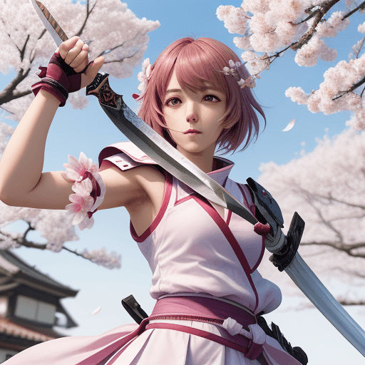 AI generated: <lora:SwordSakura:0.8>,upper body,blade to side,strike pose,blade down,blade right hand,<lora:UBWKat...