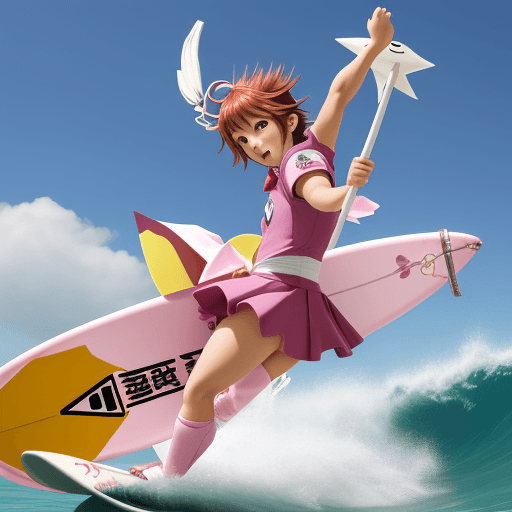 AI generated: sakura capcaptor surfeando
