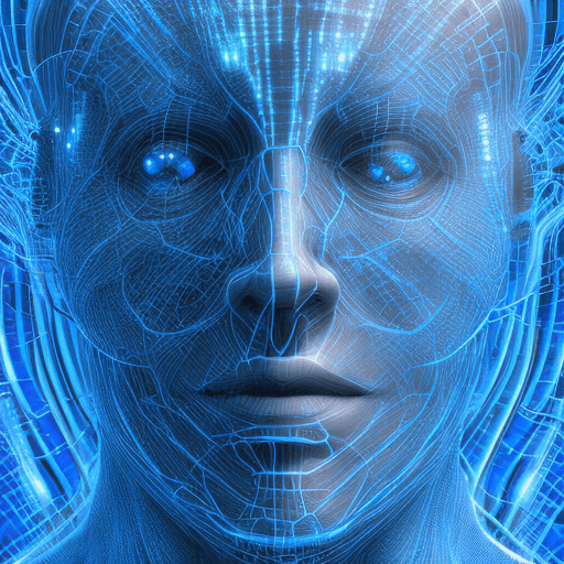 AI generated: An amazing illustration of a network organism, the side of an artificial intelligence face, detailed...