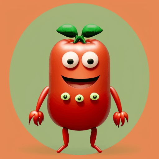 AI generated: simple little funny tomatoman