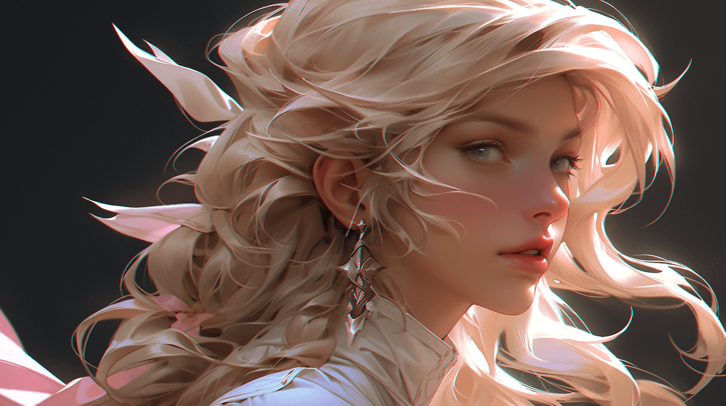 AI generated: 1girl, splash art, blonde hair, fantasy, ethereal, beautifully color coded, light pink, iconic chara...