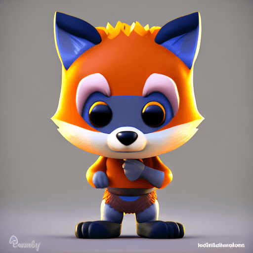 AI generated: Fox model, part human:1.1 , funko pop, blender 3d, artstation and behance, Disney Pixar, Mobile game...