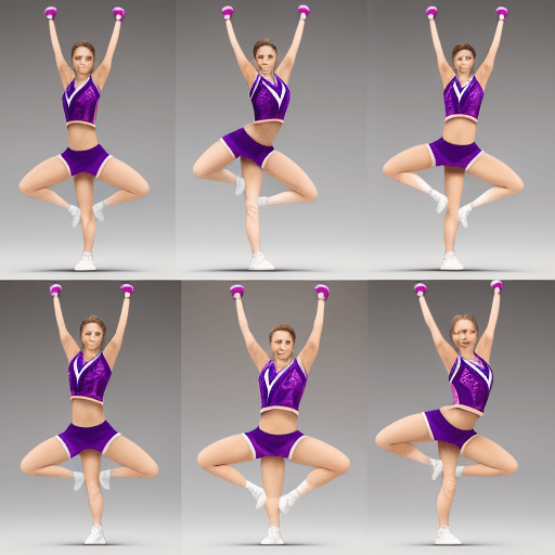 AI generated: with "random cheerleading base pose" and "complementary cheerleading flyer pose" replacing the two l...