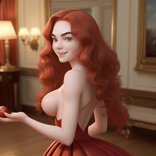 AI generated: A cute 16 year-old elegant and sophisticated girl,naked,sex,Big ass.,Big breast,with long wavy red h...