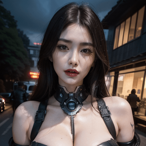 AI generated: an award winning photograph of a beautiful woman, halo, intricate cyberpunk robot, highly detailed, ...