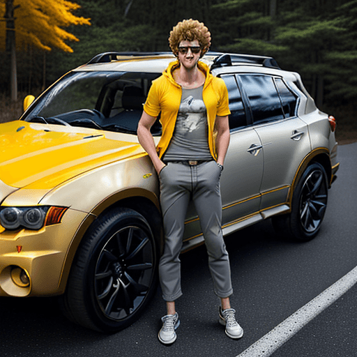 AI generated: Photo of a ultra realistic spike spiegel from cowboy bebop full length, athletic body, blond hair, s...