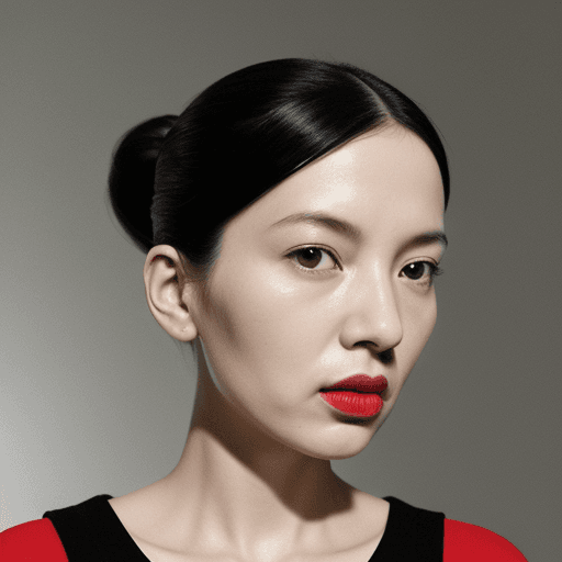 AI generated: an illustration of a woman in black and white, in the style of red, mario testino, serene faces, eff...