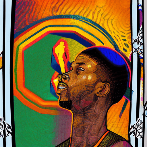 AI generated: NBA Player Damian Lillard in the style of Van Gogh Painting, aesthetic, vibrant, rich, high definiti...