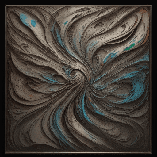 AI generated: liquid painting, flowing paint over the entire surface, strange effect painting, used paper, biomech...