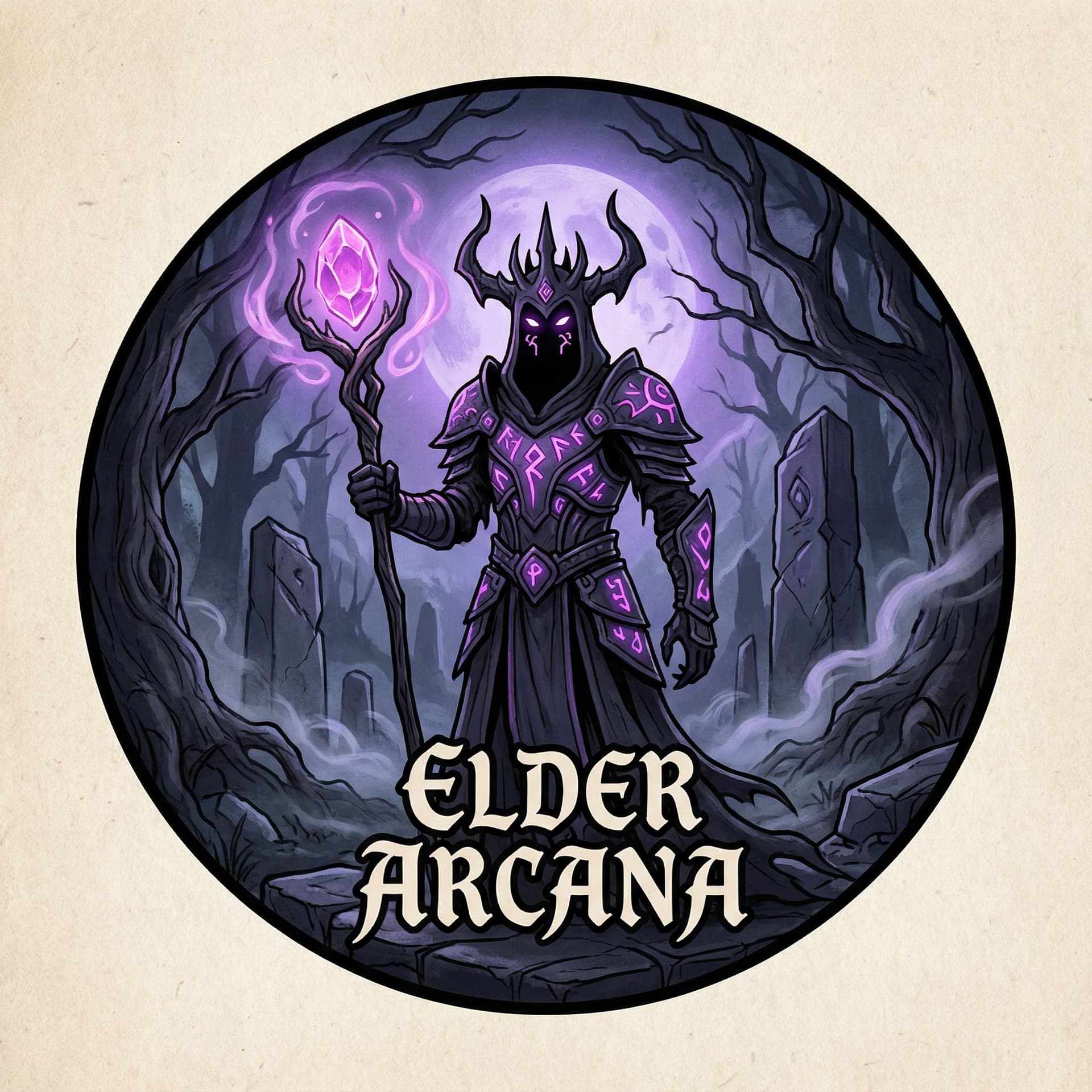 AI generated: Dark medieval fantasy logo design, Instagram profile picture, square format (1:1), centered and symm...