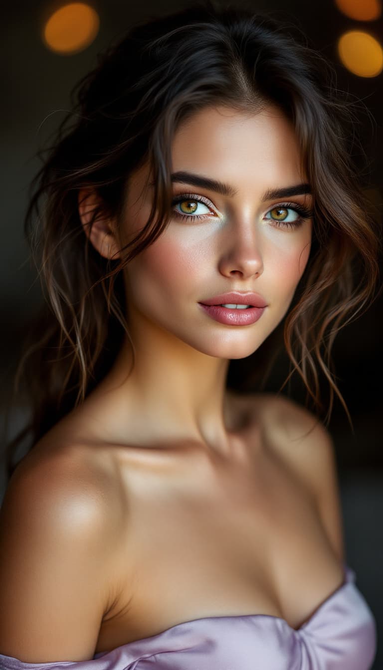 AI generated: "Professional portrait photograph, fine art style. Warm yet slightly dark and soft lighting. capture...