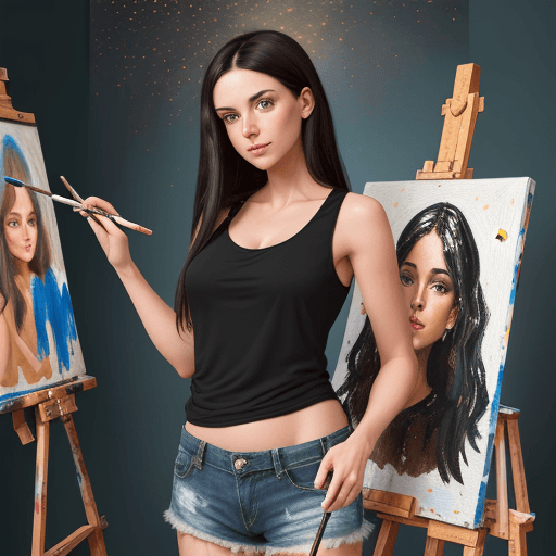 AI generated: A stunning high quality photo of a beautiful and gorgeous woman with dark hair, wearing a trendy tan...