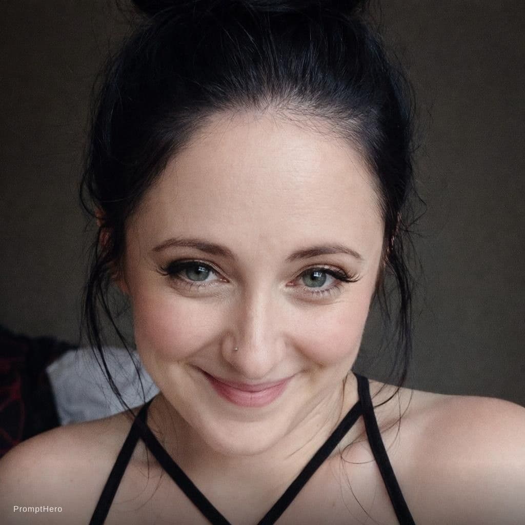 AI generated: selfie, she smiles shyly