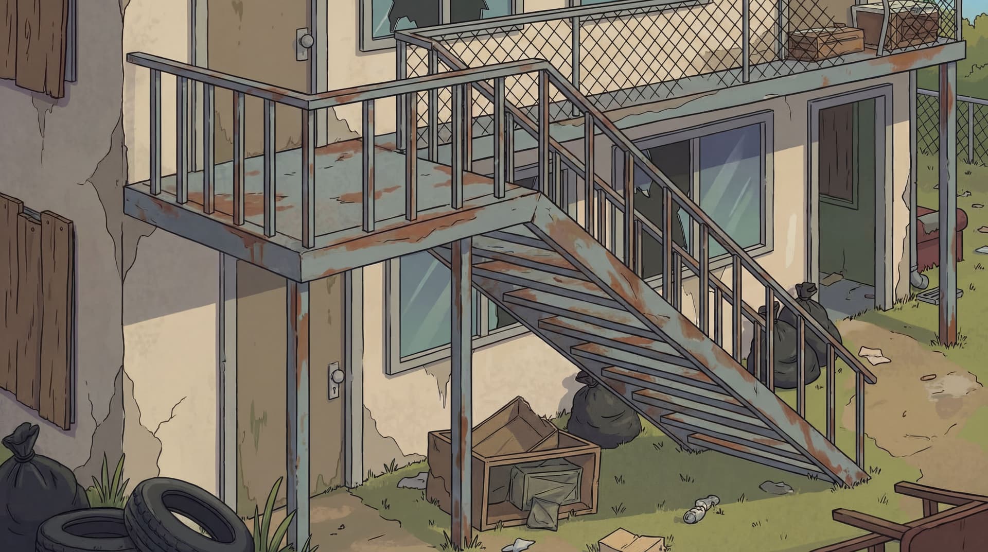 AI generated: create a close up of the stairs area.