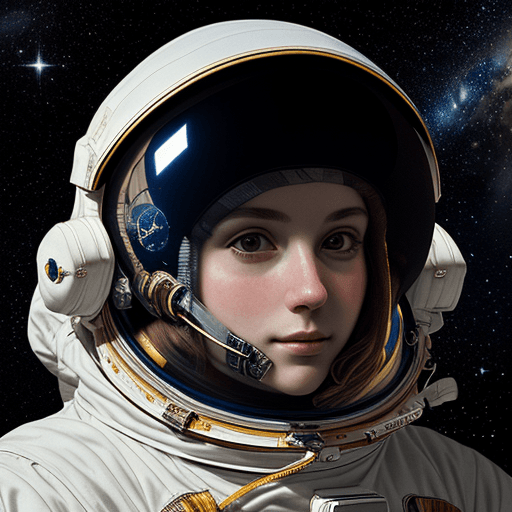 AI generated: Renaissance-style portrait of an astronaut in space, detailed starry background, reflective helmet.