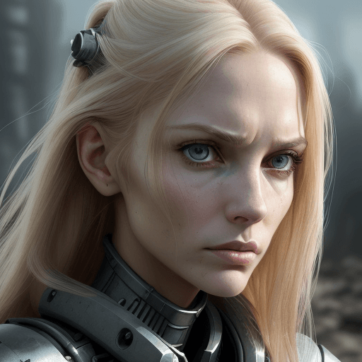 AI generated: three-quarter close-up portrait, stunningly beautiful 30 y. o woman, slender athletic figure, stunni...