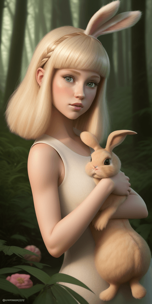 AI generated: High definition, ultra realistic, 4k, high-detailed 3d disney poster of a girl with long bob without...
