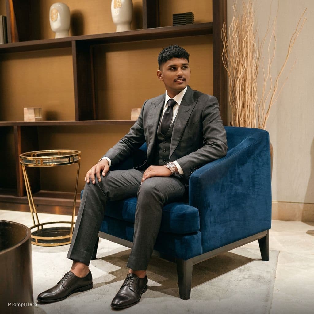 AI generated: male model wearing tom ford suit 