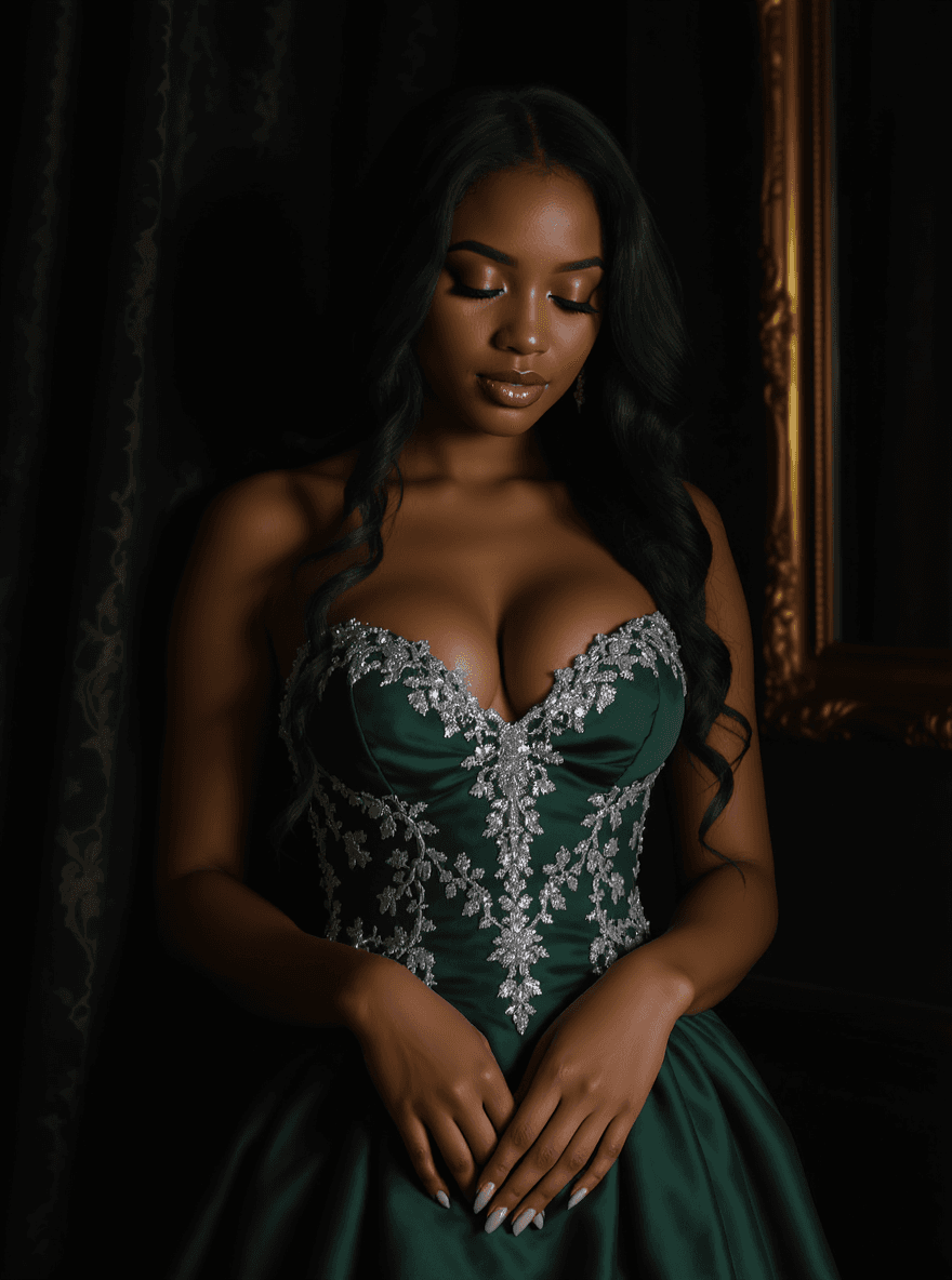 AI generated: Dark room, window light,  moody atmosphere, portrait photography, in the style of Canon EOS R5. 