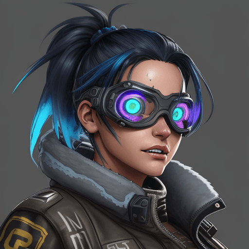 AI generated: Rampart female character from Apex legends,(ultra-detailed:1.6), extremely detailed face, masterpiec...
