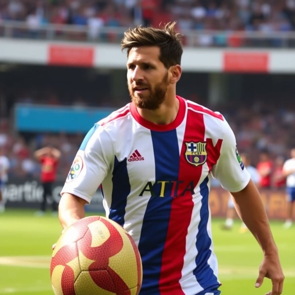 AI generated: Messi  is gladiator in Miami City