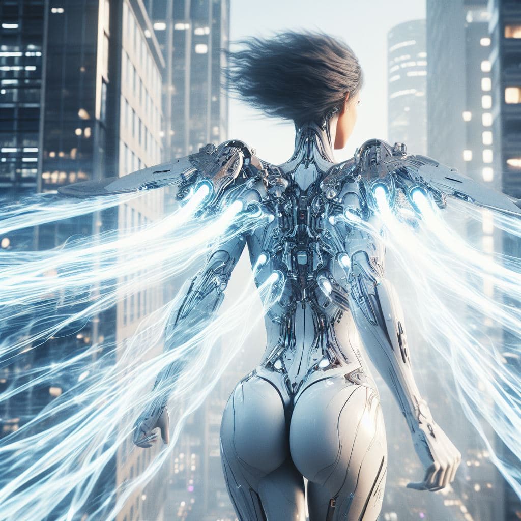 AI generated: best quality, ultimate detailed, full-length portrait, extreme futurism, low camera angle, captured ...
