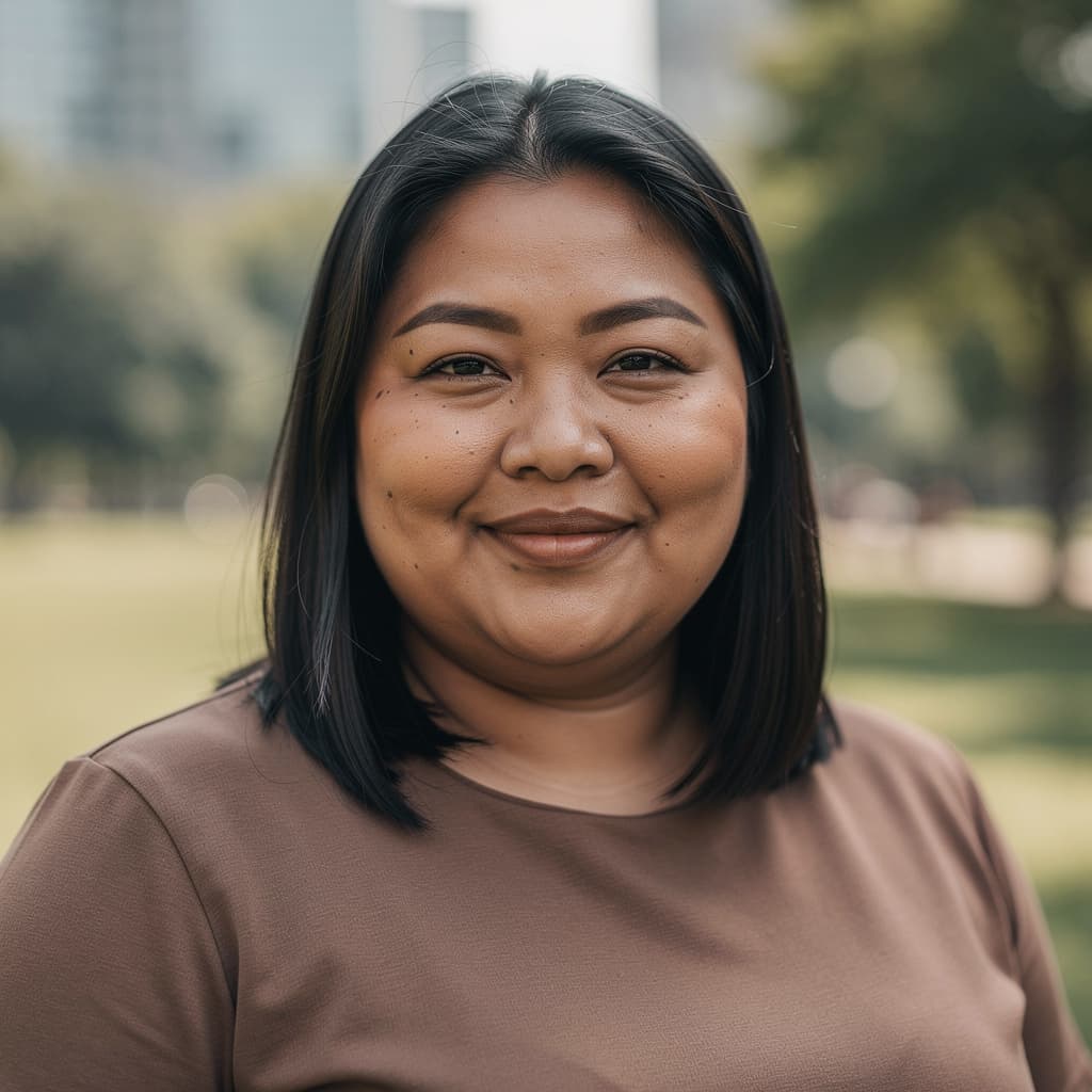 AI generated: Asian chocolate skin colour chubby girl