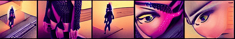 AI generated: neotokyo, photograph, Landscape of a cyberpunk girl, skinny, abs, flat chest, small breast, black me...