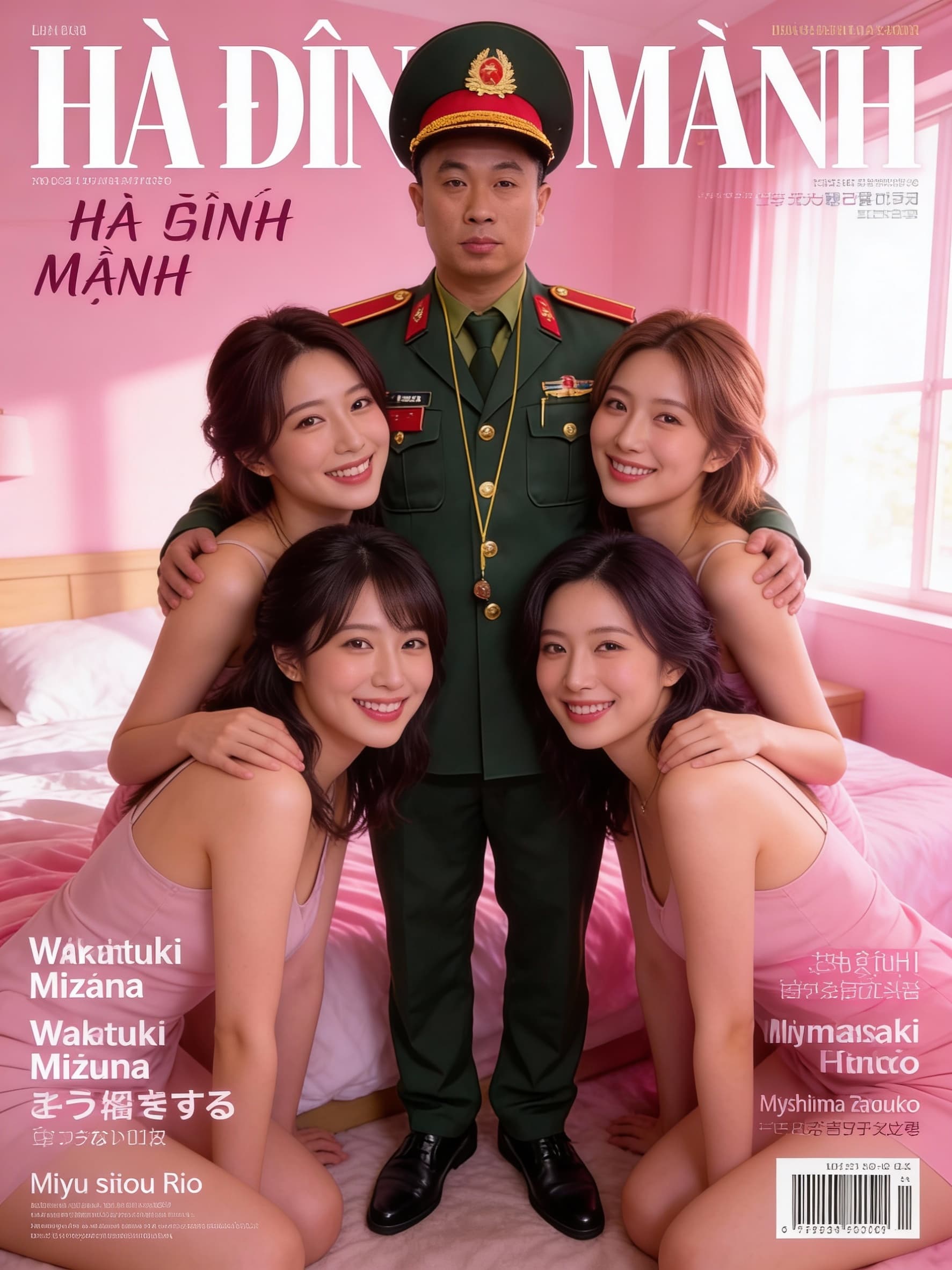 AI generated: This parody group selfie magazine concept uses the uploaded reference image (100% identical face, ha...