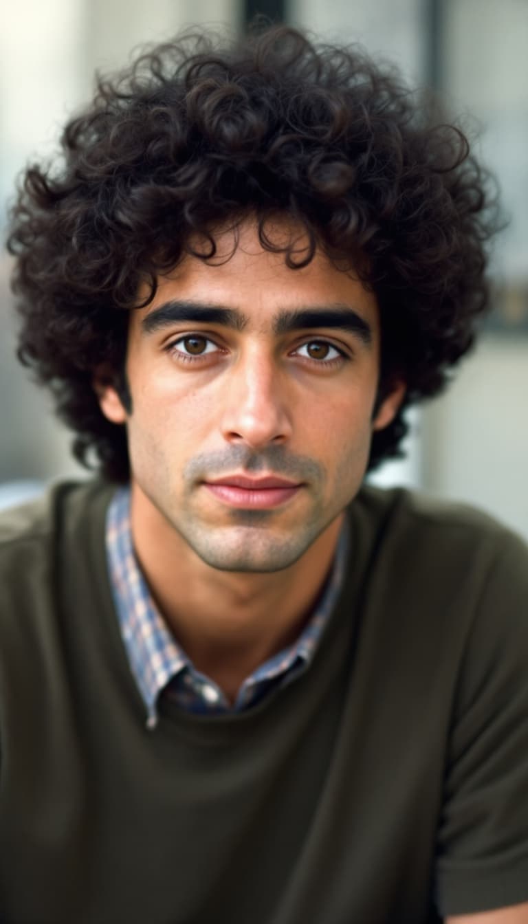 AI generated: A sweet photo of . Alexander Payne  and omid Ardabili, With curly hair VA, c. 1980