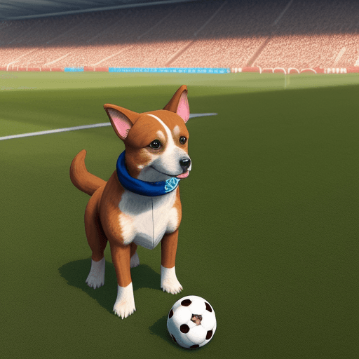 AI generated: Un perro en un estadio de futbol
