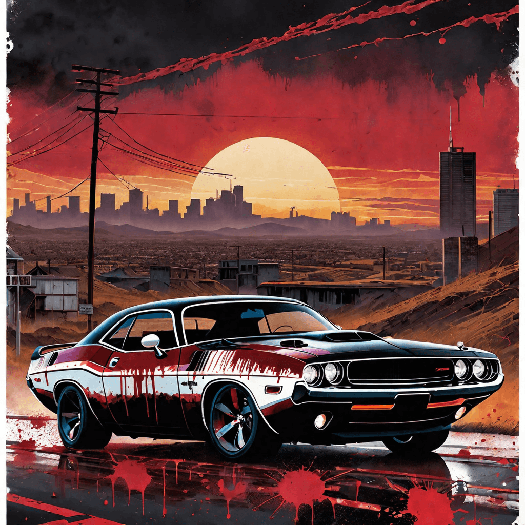 AI generated: A Masterfully drawn (((comic Horror poster style))) for a (retrospective world) featuring a sleek, (...