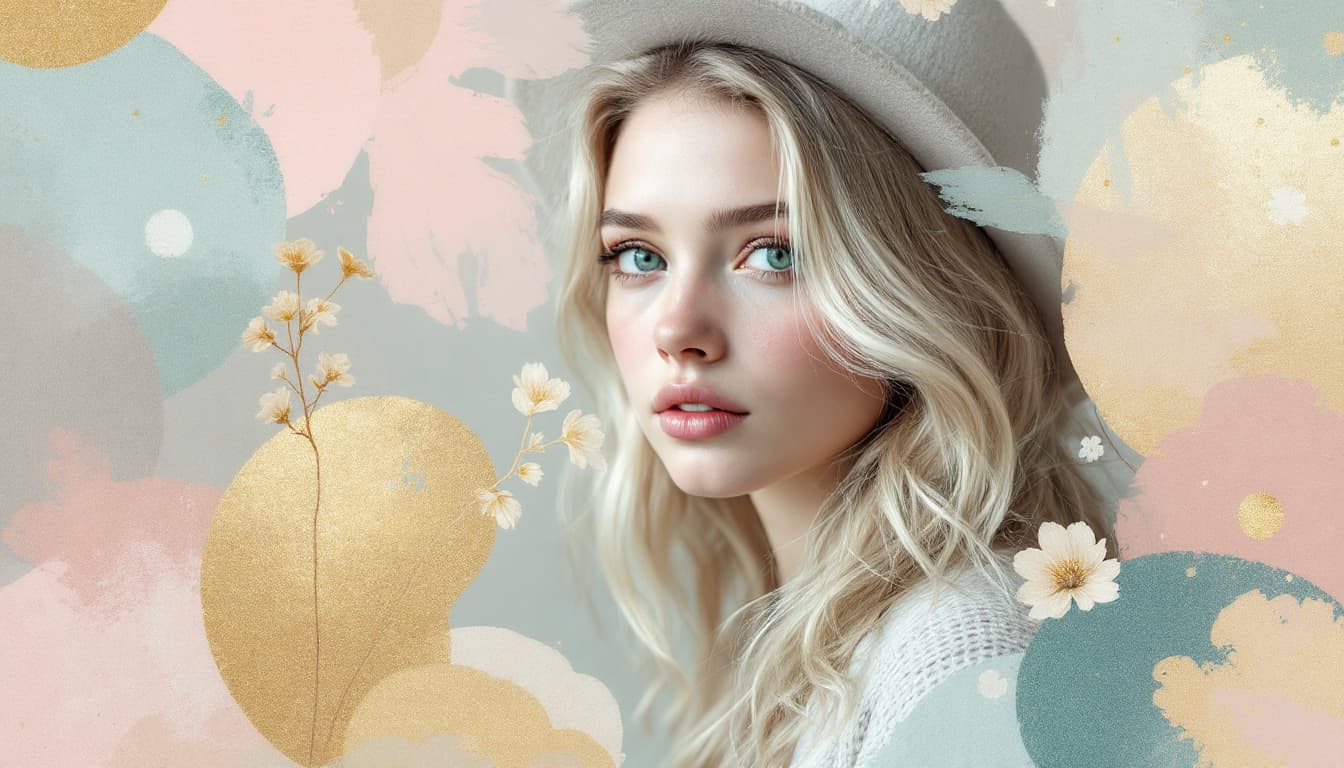 AI generated: Create a a 20 year old girl with blonde hair and green eyes, in the garden look horizont in a compos...