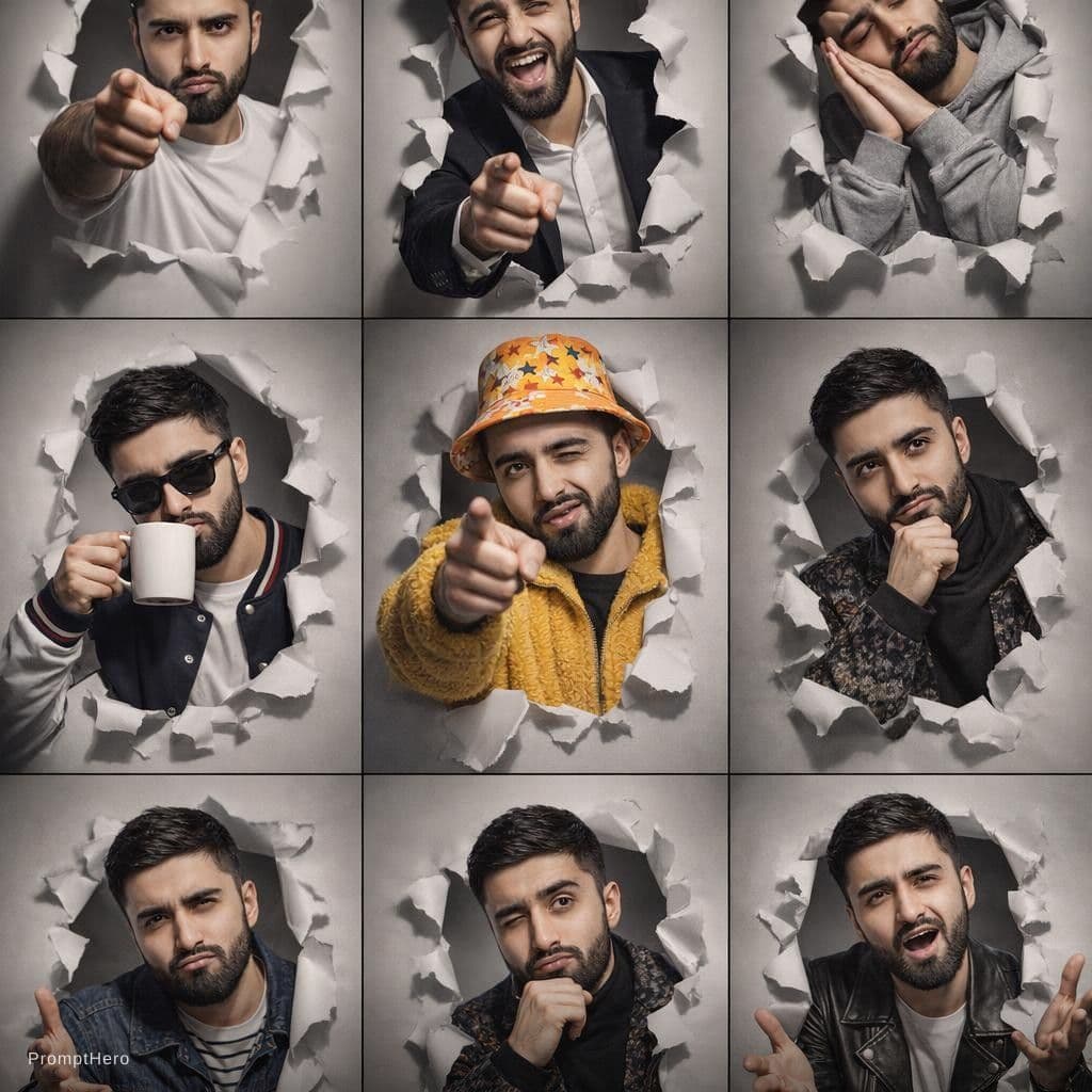 AI generated: It is so zoom it make zoom out
Generate a hyper-realistic, 9:16 studio-style collage featuring an ad...